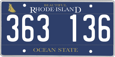 RI license plate 363136