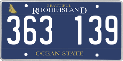 RI license plate 363139