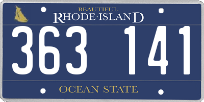 RI license plate 363141
