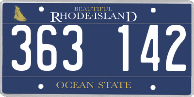 RI license plate 363142