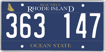 RI license plate 363147