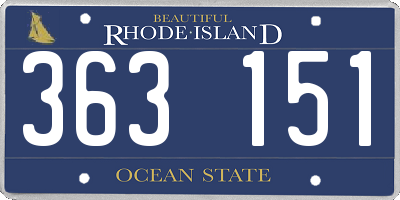 RI license plate 363151