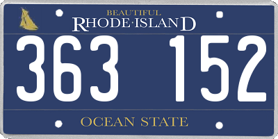 RI license plate 363152