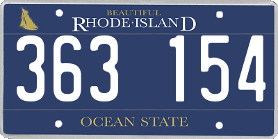 RI license plate 363154