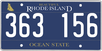 RI license plate 363156