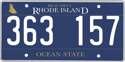 RI license plate 363157