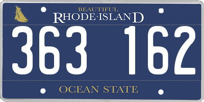 RI license plate 363162