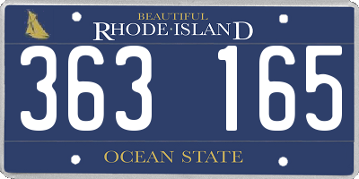 RI license plate 363165