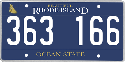 RI license plate 363166