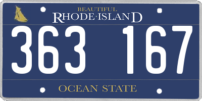 RI license plate 363167