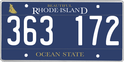 RI license plate 363172