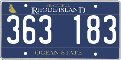 RI license plate 363183