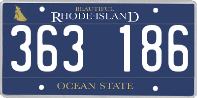 RI license plate 363186