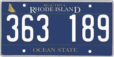 RI license plate 363189