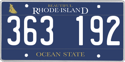 RI license plate 363192