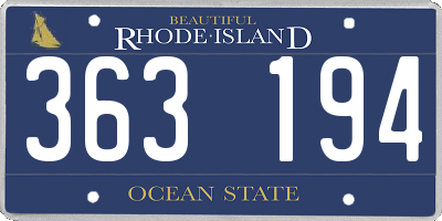RI license plate 363194