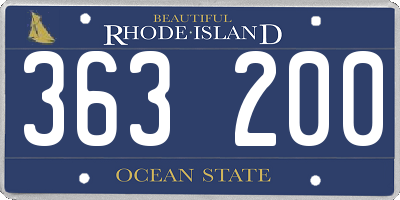 RI license plate 363200