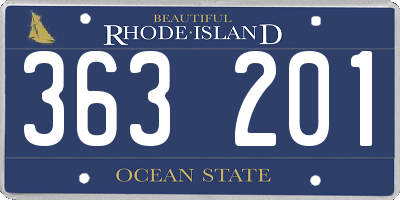 RI license plate 363201