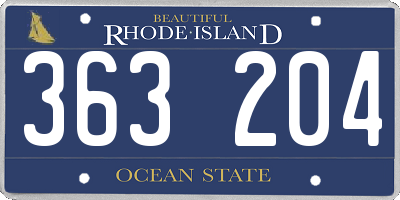 RI license plate 363204