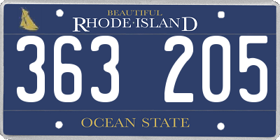 RI license plate 363205