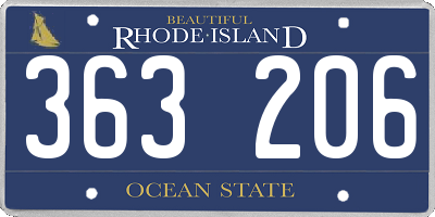 RI license plate 363206