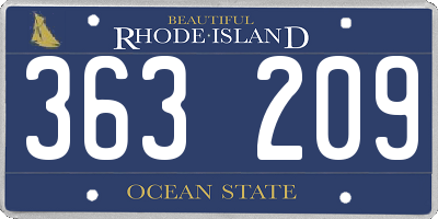 RI license plate 363209