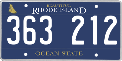 RI license plate 363212