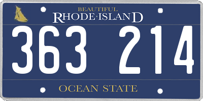 RI license plate 363214