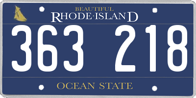 RI license plate 363218