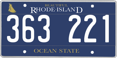 RI license plate 363221