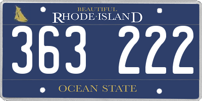 RI license plate 363222