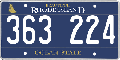 RI license plate 363224