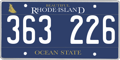 RI license plate 363226
