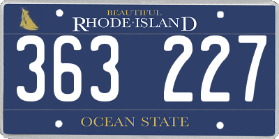 RI license plate 363227