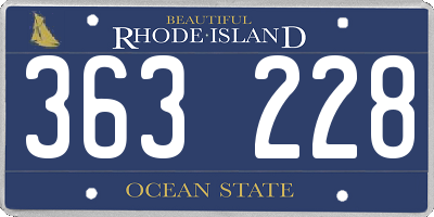 RI license plate 363228