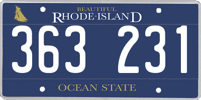 RI license plate 363231