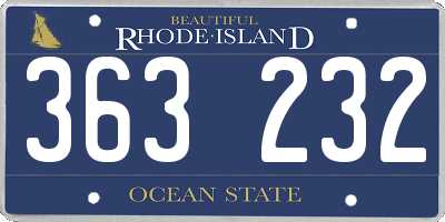 RI license plate 363232