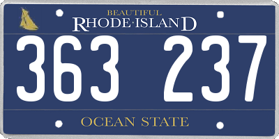 RI license plate 363237
