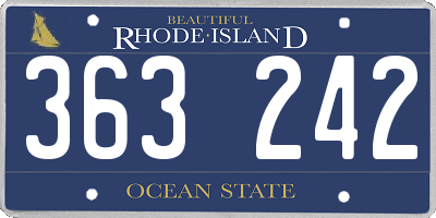 RI license plate 363242