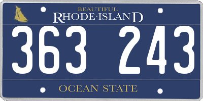 RI license plate 363243
