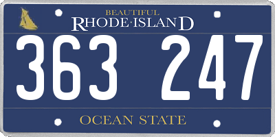 RI license plate 363247