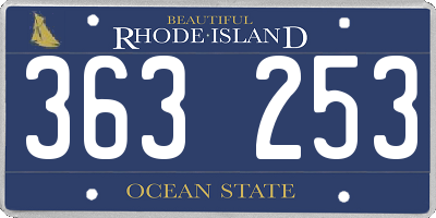 RI license plate 363253