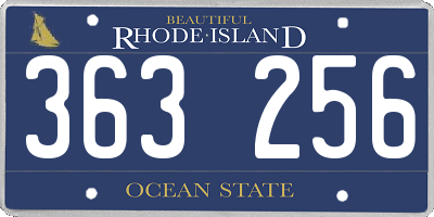 RI license plate 363256