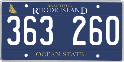 RI license plate 363260