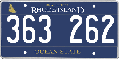 RI license plate 363262