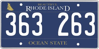 RI license plate 363263