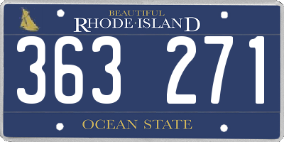 RI license plate 363271