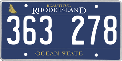 RI license plate 363278