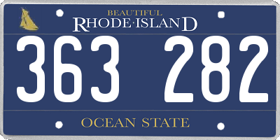 RI license plate 363282