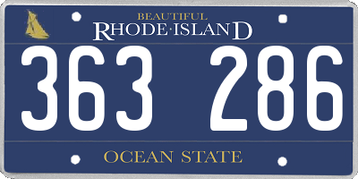 RI license plate 363286